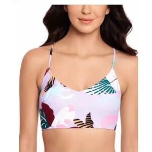 Salt & Cove Lavender Stretch V-Neck Adjustable Lace Back Bikini Top XS NWT